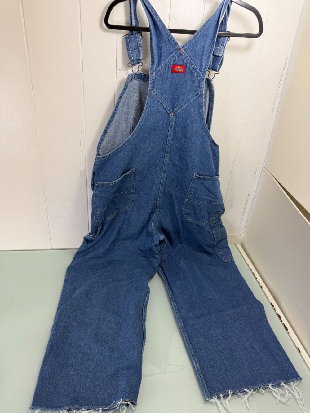 Dickies Bib Overalls Mens 40X27 Distressed Workwear Carpenter Utility Dungaree - Picture 2 of 14
